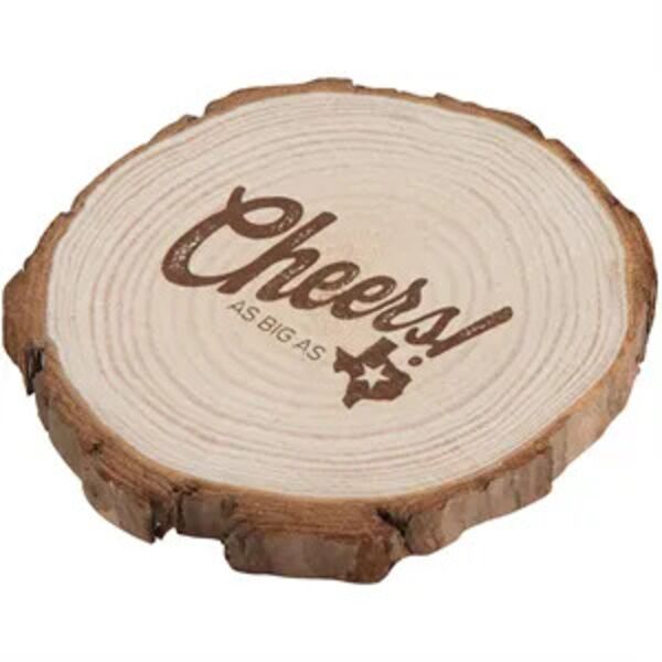 3 3/4" Unfinished Natural Wood 6 Coaster Set  Thumbnail