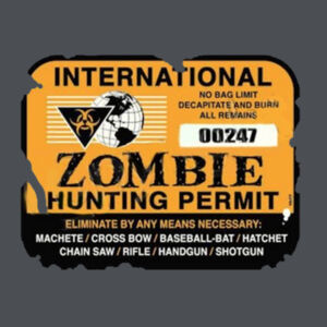 Zombie Hunting Permit - Ladies V-Neck T Design